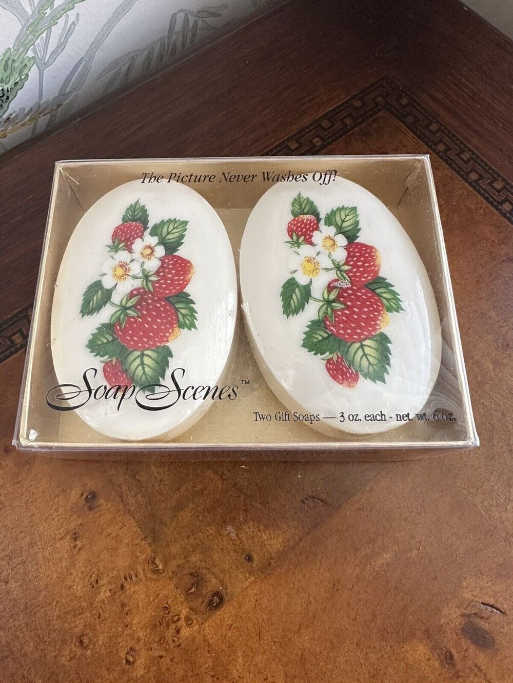 Soap Picture Strawberries 3 oz Lasting Impressions (Picture Doesn't Wash Off!)